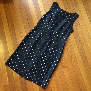 Talbots 100% silk black polka dot shift dress